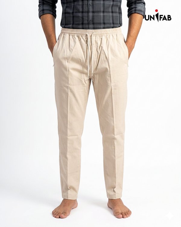 P403-এক্সপোর্ট কটন পায়জামা- অফ হোয়াইট- লুজ কাটিং