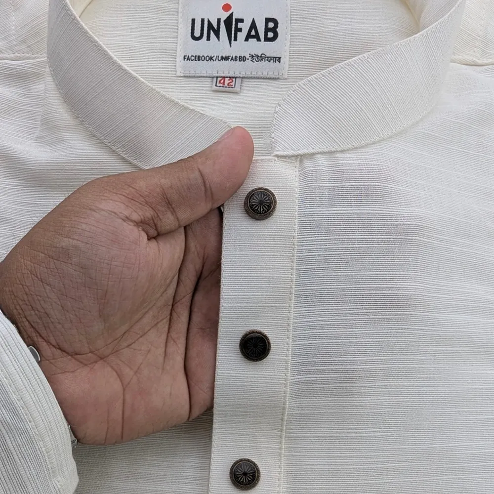 কুমিল্লা খাদি পাঞ্জাবি ( অফ হোয়াইট) - Image 3